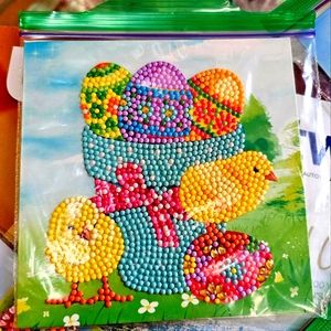 Easter Chick's 🐣 Diamond Painted Card Basket Stuffer Kids Teens Adults
